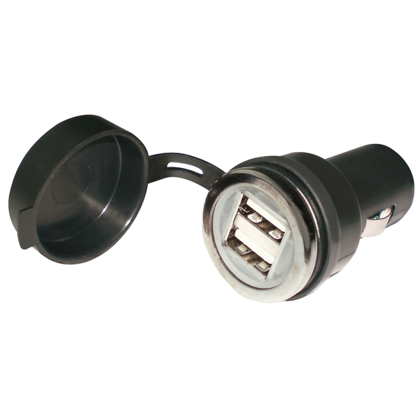 Seachoice Dual Socket USB with Voltmeter, 2.4A 15071